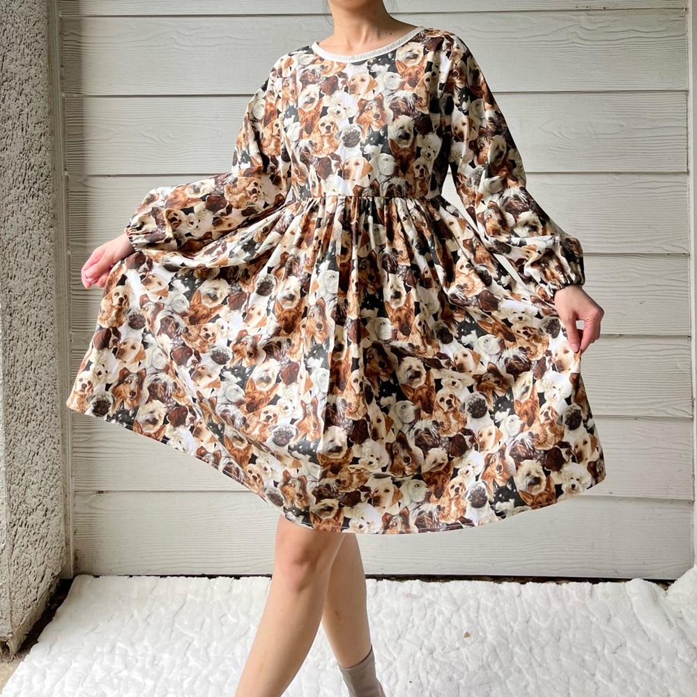 Handmade All Over Dog Print Dress SKU 02281